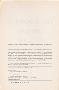 The Unbearable Lightness of Being