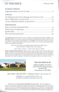 The Berean Searchlight (February 2016)
