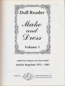 Doll Reader Make and Dress Volume 1