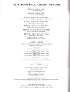 Book F (Basic Italic) (Getty-Dubay Italic Handwriting Series) (Fourth Edition)
