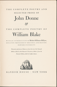 The Complete Poetry and Selected Prose of John Donne & The Complete Poetry of William Blake