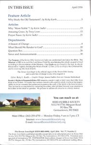 The Berean Searchlight (April 2016)