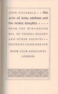 The Acts Of King Arthur And His Noble Knights
