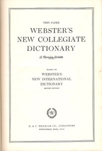 Webster's New Collegiate Dictonary
