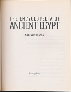 The Encyclopedia of Ancient Egypt