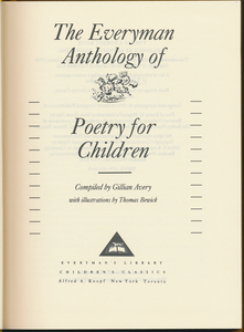 The Everyman Anthology of Poetry for Children
