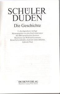Schüler Duden: Die Geschichte