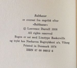 Alexandria kvartetten 2: Balthazar
