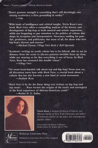 Black Noise: Rap Music and Black Culture in Contemporary America