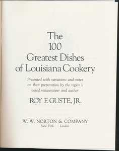 The 100 Greatest Dishes of Louisiana Cookery