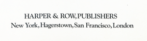 Harper & Row, Publishers