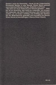 Ich will noch eine ganze Menge leben: Songs, Gedichte, Prosa