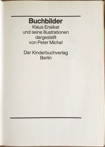 Buchbilder: Klaus Ensikat und seine Illustrationen