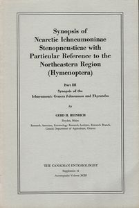 Synopsis of Nearctic Ichneumoninae Stenopneusticae with Reference to the Northeastern Region (Hymenoptera). Part III. Synopsis of the Ichneumonini: Genera Ichneumon and Thyrateles