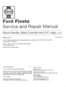 Ford Fiesta Oct 1995 to Mar 2002 (N to 02 Registration) Petrol & Diesel
