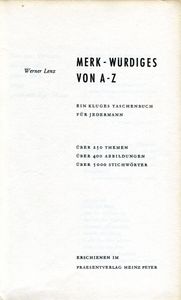 Merk-würdiges von A-Z
