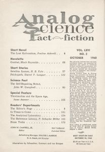 Analog Science Fact & Fiction Vol. LXVI No. 2, Oct. 1960