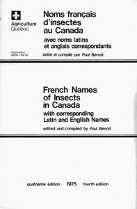 Noms français d'insectes au Canada. 4e édition