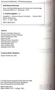 Individualversicherung: Versicherungslehre 2 - Teil 1