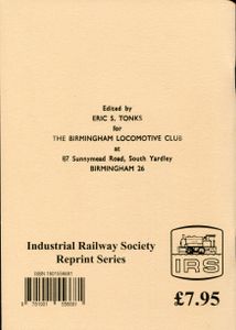 Industrial Locomotives of the East Midlands. Pocket Book No. 2