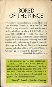 Bored of the Rings; A Parody of J. R. R. Tolkein's "The Lord of the Rings"