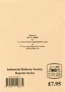 Industrial Locomotives of the West Midlands. Pocketbook No. 1