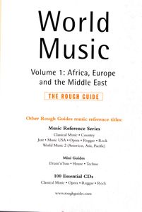 World Music Volume 1 Africa, Europe And The Middle East