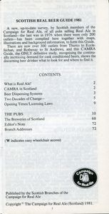 Scottish Real Beer Guide 1981