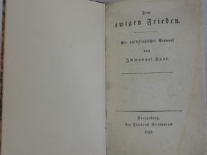 Zum ewigen Frieden. Ein philosophischer Entwurf