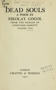 Dead Souls Vol. II (The Works Of Nikolay Gogol I)