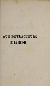 Aux détracteurs de la Russie