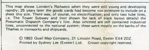 London Railways Track Map for 1870