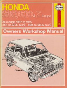Honda 360, 600 & Z Coupé All models 1967 to 1975 □ 354 cc (21.5 cu in) □ 599 cc (35.5 cu in)
