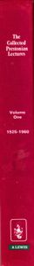 The Collected Prestonian Lectures - Volume One 1925 - 1960