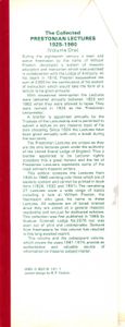The Collected Prestonian Lectures - Volume One 1925 - 1960