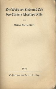 Die Weise von Liebe und Tod des Cornets Christoph Rilke