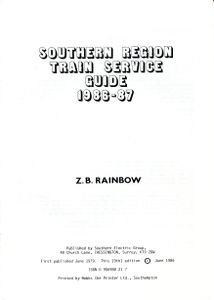 Southern Region Train Service Guide 1986-87