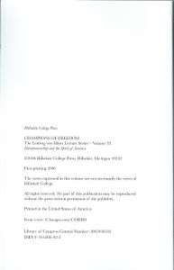 Champions Of Freedom: Entrepreneurship and the Spirit of America