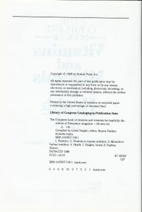 The Complete Book of Vitamins and Minerals for Health