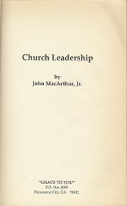 Church Leadership (1 Timothy 3:1-13)