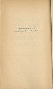 Pilgrim's Progress In The Twentieth Century