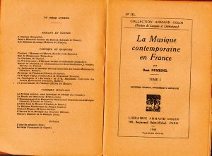 La Musique Contemporaine En France - Tome 1