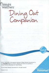 Weight Watchers Dining Out Companion