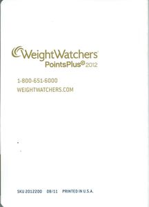 Weight Watchers PointsPlus 2012 Pocket Guide For Lifetime Members