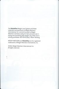 Weight Watchers PointsPlus 2012 Pocket Guide For Lifetime Members
