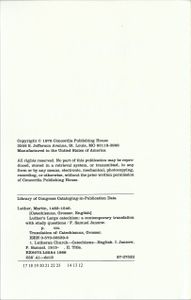 Luther's Large Catechism with Study Questions