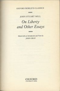 On Liberty and Other Essays