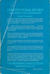 Constitutional Reform And Effective Government