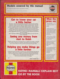 Talbot / Chrysler Alpine & Solara 1975 to 1981 □ All Models □ 1294 cc □ 1442 cc □ 1592 cc