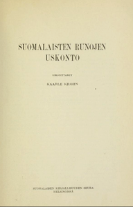Suomalaisten runojen uskonto